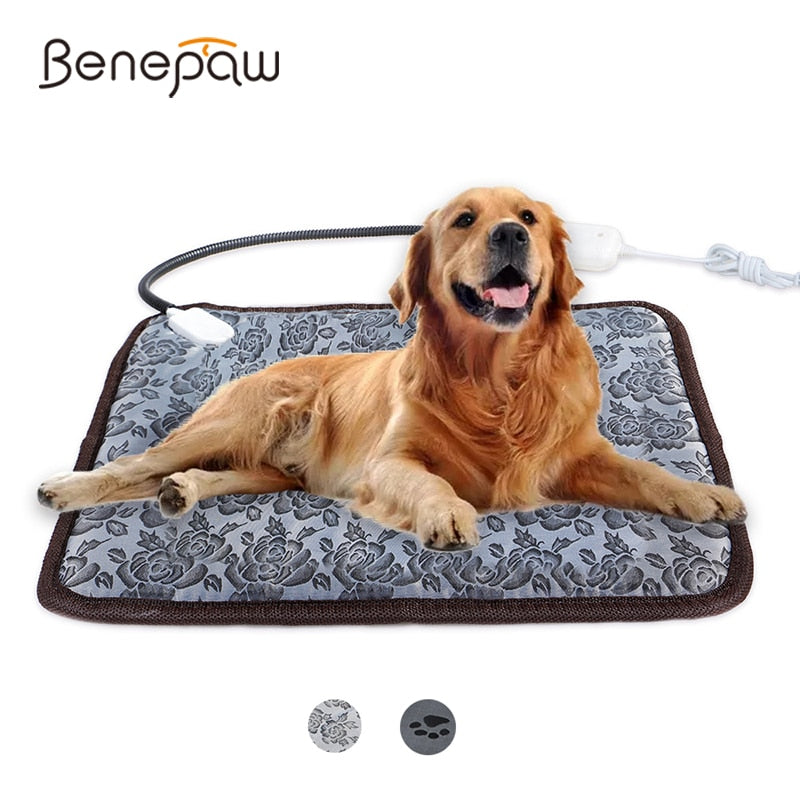 Benepaw Adjustable Heating Pad For Dog Cat Puppy Power-off Protection Pet Electric Warm Mat Bed Waterproof Bite-resistant Wire